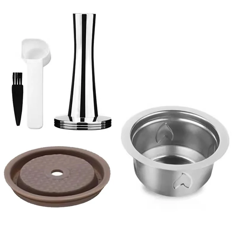 A44I-Reusable For Nespresso Vertuo Pop/Next/Plus Espresso Pod Refillable Coffee Capsule With Powder Tamper Spoon Brush 80Ml