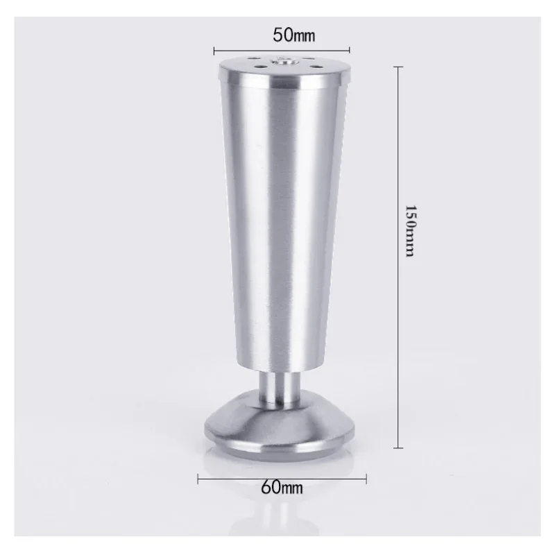 4PCS/Lot Stainless Steel Adjustable Furniture Legs Cabinet Foot Legs Cabinet Sofa Bed Feet Support, 15/12/10/8cm High, Brushed