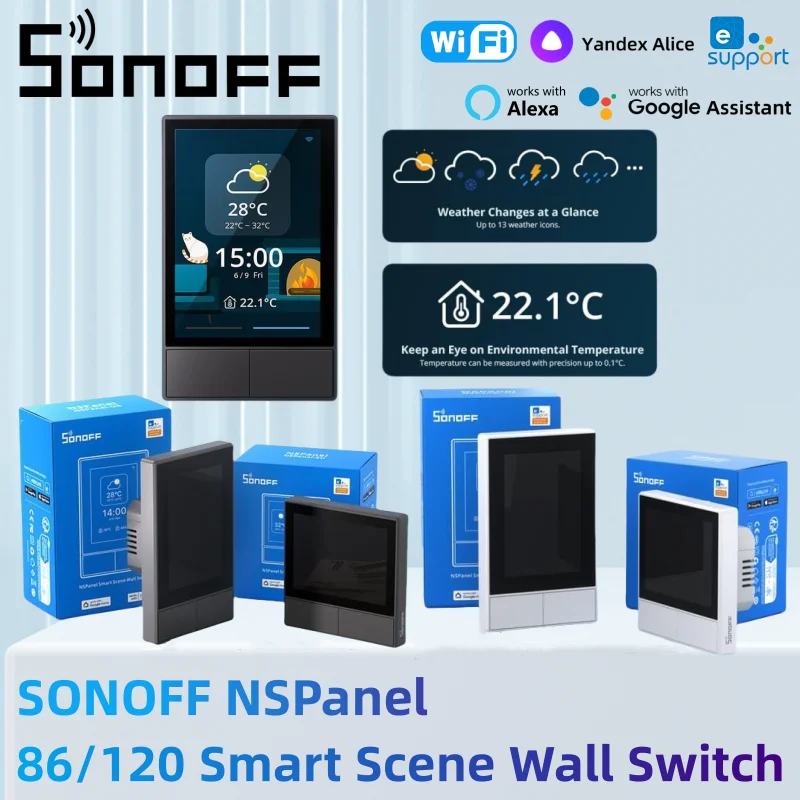 

SONOFF NSPanel WiFi Smart Scene Wall Switch 86/120 Type All In One Control Center Remote Control Via Ewelink Alexa Google Home