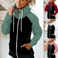 Thermal Patchwork Women Winter Hoodie Zipper Fleece Lady Hoodie Warm Neck Casual Soft Autumn Hoodie Female Clothes