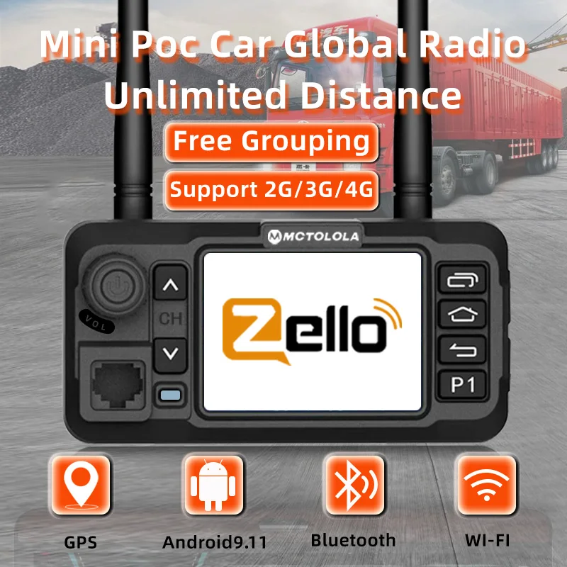 MOTOLOLA Mini POC Network Car Walkie-Talkie Zello GPS Intelligent touch screen 4G Lte Car Radio For Vehicle Fleet transportation