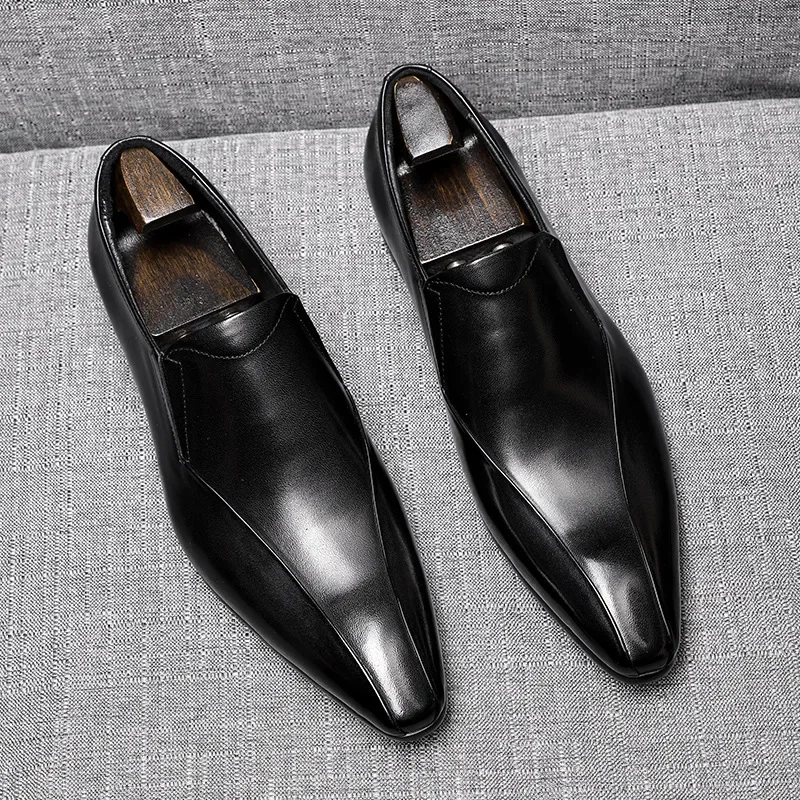 Italian Luxury Patent Leather Mens Wedding Oxford Shoes Genuine Leather Designer Man Dress Shoe Slip on New Fashion Loafers