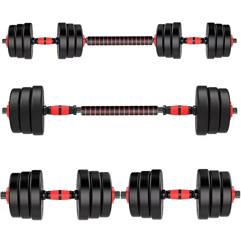 Hot Selling Portable Gym Muscle Weight Cement Dumbbells Barbells Set 10 15 20 30 40 Kg Rubber Coated Cement Dumbbell Set