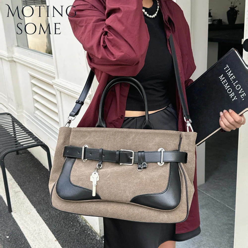 

Motingsome Luxury Canvas Tote Bags Women Oversized Shoulder Big Bag Large Capacity Luxury Designer Bags Crossbody Shoulder Purse