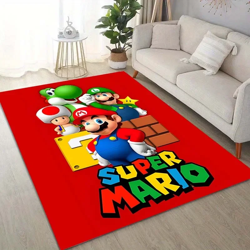 15 Sizes Super Mario Carpet for Living Room Game Rugs Soft Floor Cartoon Rugs Bathroom Rug Mat Yoga Mat Home Decor Tapete