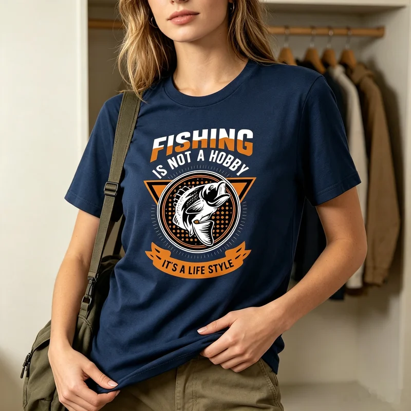 Fishing Lifestyle T-Shirt Fishing Is Not A Hobby Graphic Tee Casual Outdoor Streetwear for Men Women Black Navy Top Y2k Top