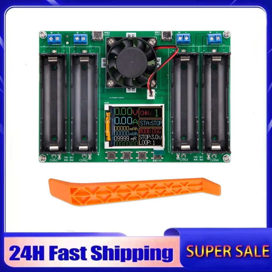 18650 Typ-C LCD 4/1 Kanal Display Batterie Kapazität Tester MAh Lithium Digital Batterie Erkennung Modul Für Batterie Testen