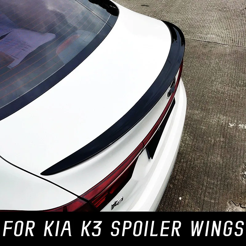 For Kia K3 2019 20 21 22 Rear Trunk Lid Boot Ducktail Lip Spoiler Wings ABS Black White Carbon Exterior Tuning Accessories