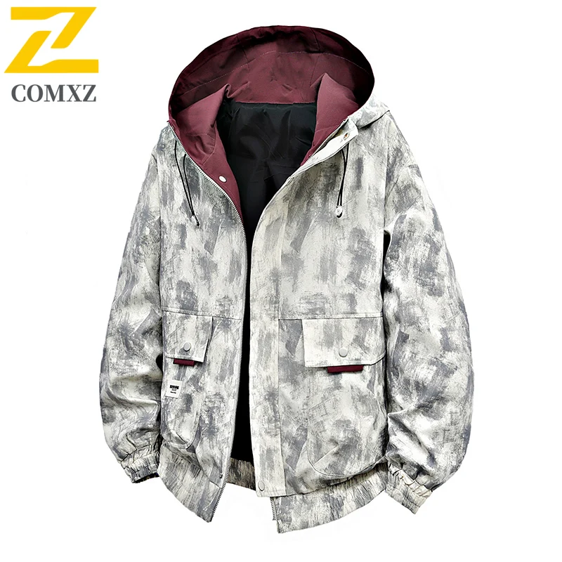 

High Quality Men Jacket 2025 New Camouflage Fashion Versatile Windproof Hooded Windbreaker Outdoor Street Travel Coat Teenagers