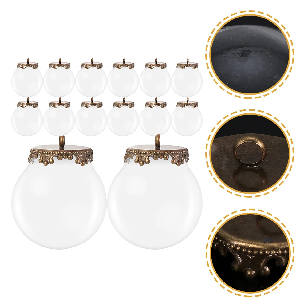 

10Sets Empty Mini Glass Globes Transparent Pendant Charms DIY Jewelry Making Supplies Creative Craft Materials for Keychains