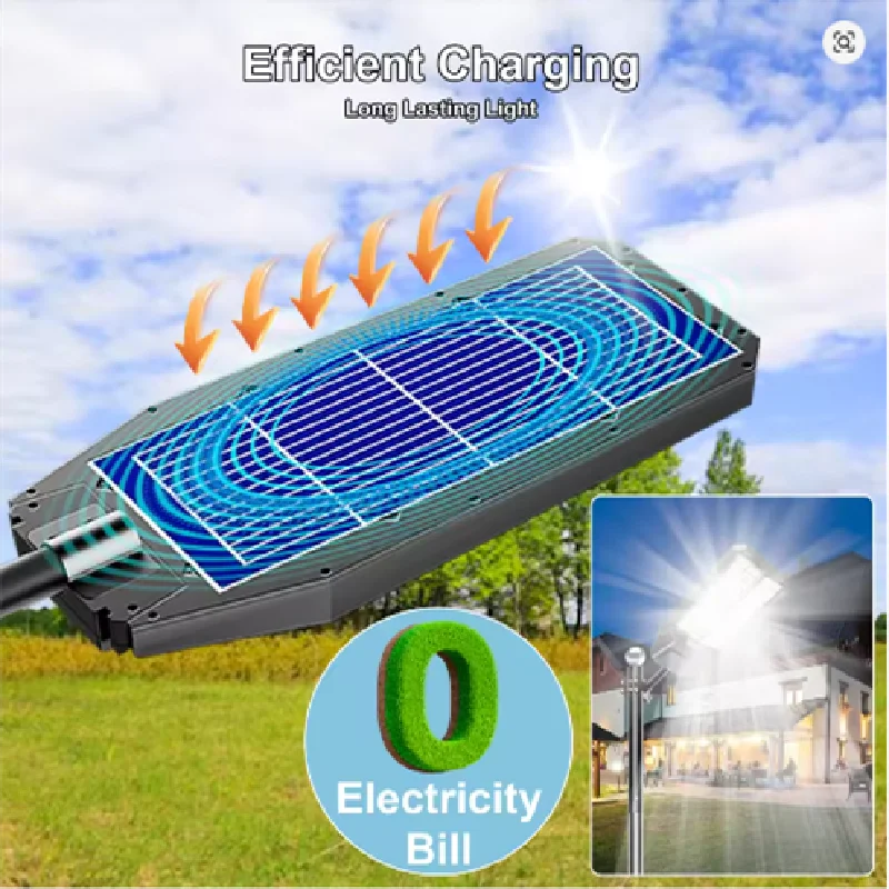 6Pack 8000W Super Bright Powered Solar Street Lights Outdoor Waterproof IP65 Waterproof Garden Lighting 3 Modes Remote Control