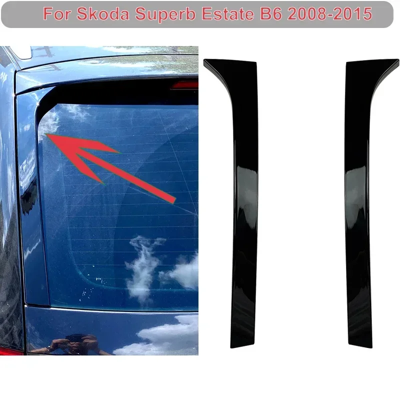 

For Skoda Superb Estate B6 2008-2015 2PCS Rear Window Splitter Deflector Wing Side Spoiler Trim Cover Sticker Car Accessories