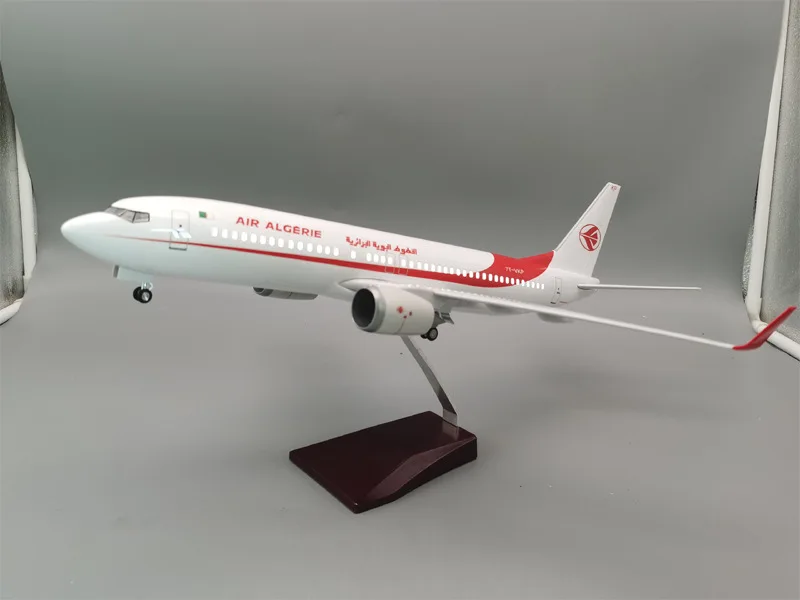 47cm Plane Toy 737-800 Algeria Airlines Aircraft Model Toy Planes With Light And Wheel Landing Gears Miniature Airplane