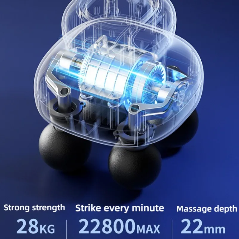 4-heads Mini Massage Gun Professional Powerful High Frequency Vibration Fascia Machine Gun High-quality Deep Electric Massage