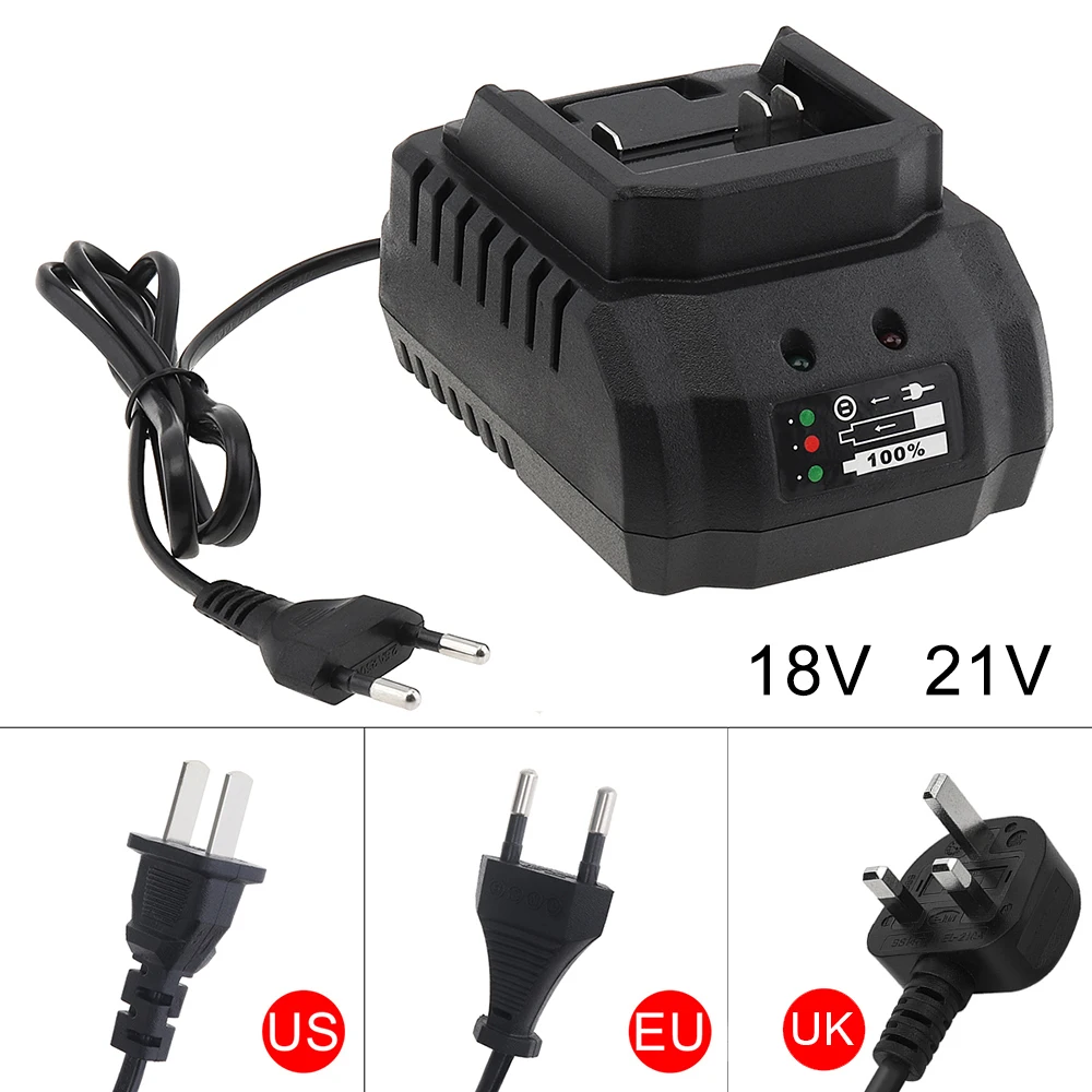 Battery Charger Suitable For Makita 18V 21V Li-Ion Battery Portable Fast Charger For Makita Battery Replacement EU US UK Plug