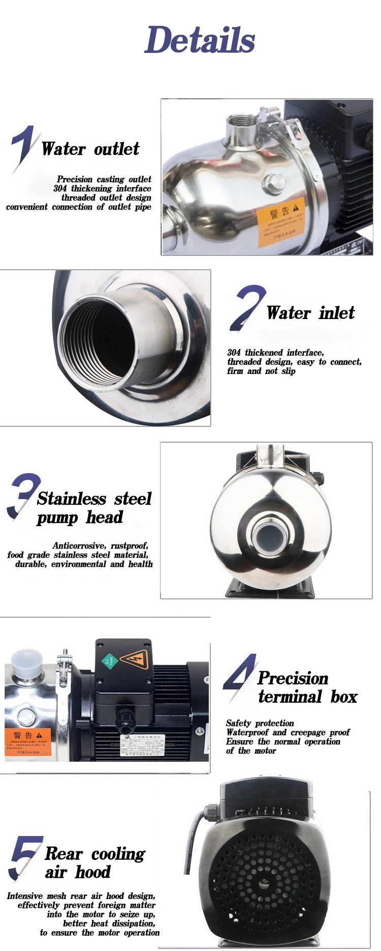 Pompa Air Listrik TLF Tekanan Air Horizontal Pemasok China Pompa Sentrifugal Kecil Inline