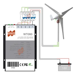 600W Wind PWM Controller 12 24V Auto DC Wind Power Charger For Wind Turbine Generator Regulator Windmill Water Proof IP67 System