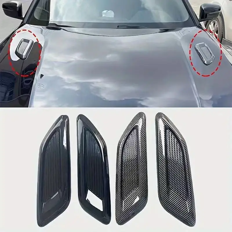40cm Universal Car Air Flow Decorative Intake Hood Scoop Bonnet Vent Sticker Cover Hood Geared to fit any FLAT Hood Vehicle