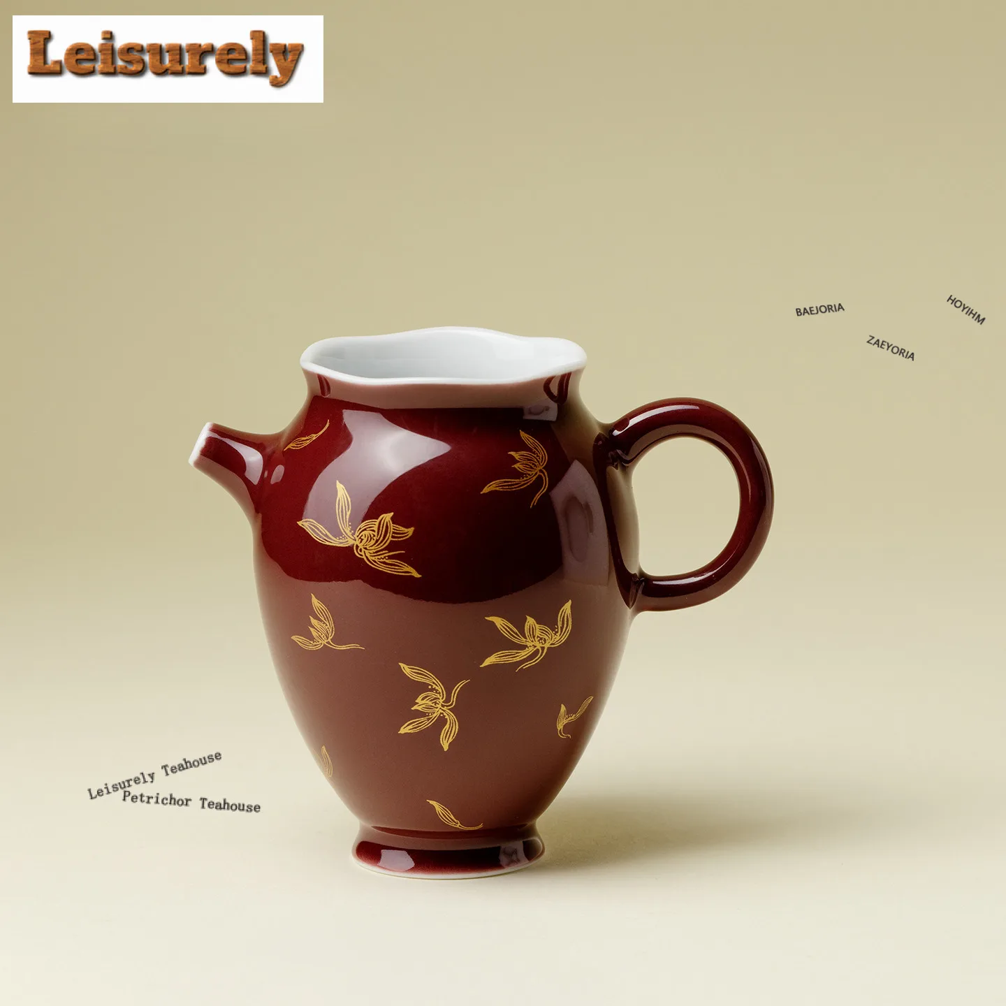 170ml Gold Stamp Magnolia Tea Pitcher Tea Divider Cha Hai Dispenser Household Justice Cup Fair Mug Chinese Tea Set Supplies Gift
