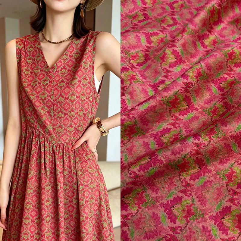 114cm-wide-26mm-red-and-green-floral-printed-hualuo-silk-fabric-for-summer-soft-dress-pants-pajamas-diy-sewing-material-r6728