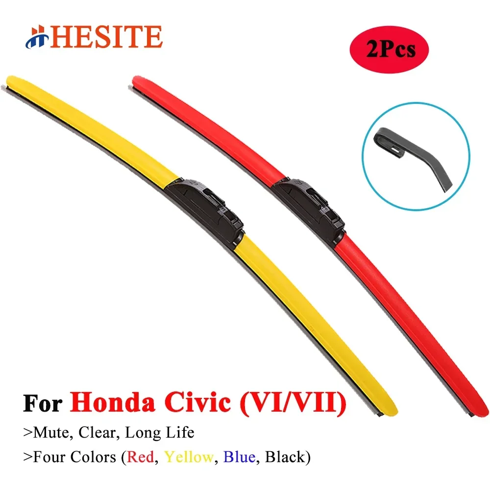 

HESITE Colorful Wiper Blades For Honda Civic EJ EM EK ES ET 1994 1998 2000 2001 2002 2003 2004 2005 Car Exterior Accessories