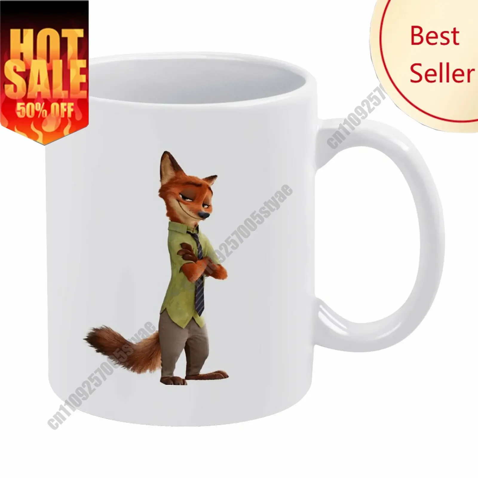 

Nick Wilde Mug Disney Cartoon Customization Upload Your Own Image Logo Text Coffee Cup Holidays Birthday Ceramic Cup
