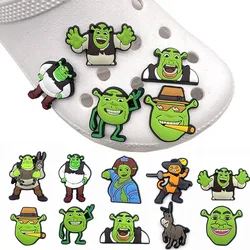 1Pcs Shrek DIY Cartoon Shoe Buckle Wholesale Anime Figure  Accessories Charms Jibz Slippers Decorations Birthday Gift