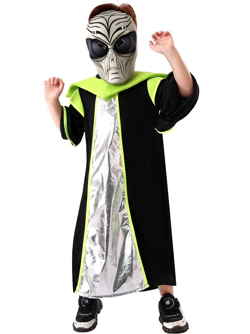 Kids E.T. Halloween Costume With Alien Mask UFO Spaceman Fancy Dress Costume Space Alien Costume for Boys Halloween Costume