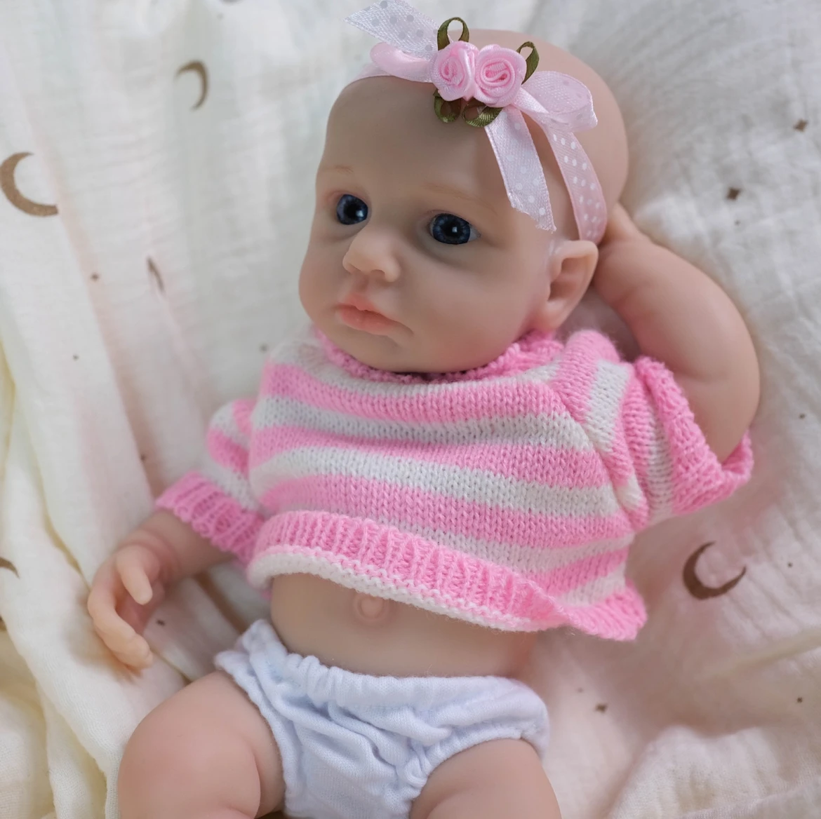 

8-дюймовая реалистичная кукла реборн, платиновая силиконовая кукла для всего тела, ручная роспись, мягкая на ощупь кукла для новорожденных, силиконовая кукла Corpo de