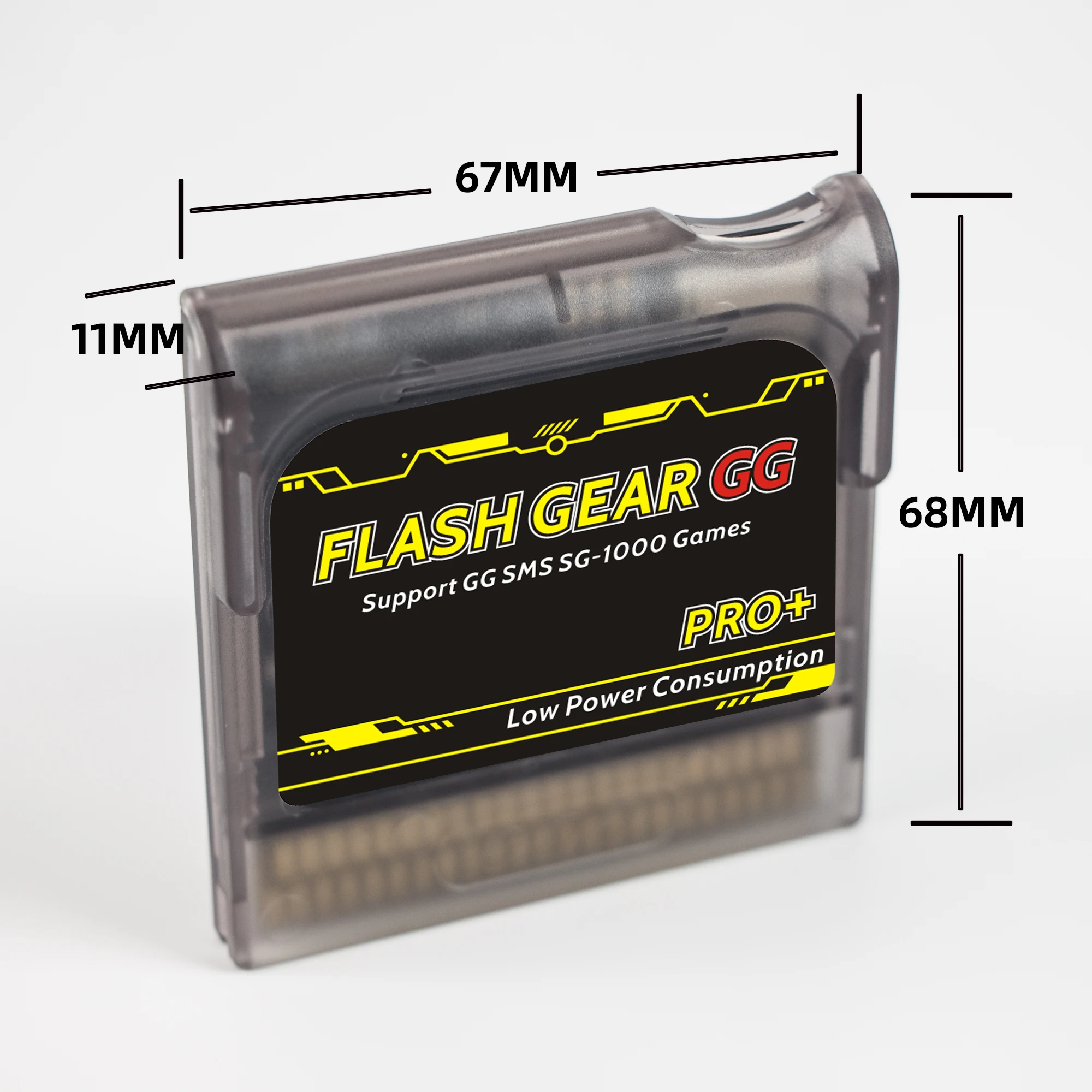 خرطوشة ألعاب Flash Gear Pro+ الجديدة لعام 2023 لوحدة تحكم Sega Game Gear GG مع ألعاب، شفافة