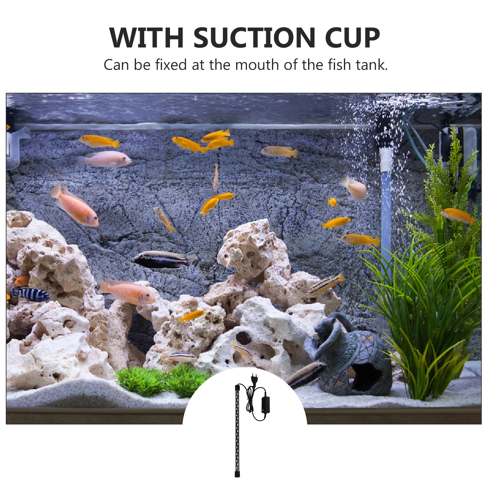 Luz Led impermeable para acuario, enchufe europeo, iluminación de Color mejorada, lámpara para acuario, planta acuática, decoración de paisajismo, 1 ud.