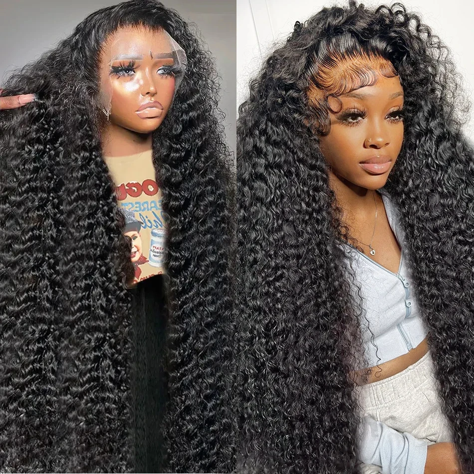 30 32 Inch 13x6 HD Water Curly Glueless Lace Frontal Human Hair Wig Brazilian 13x4 Loose Deep Wave Wig For Women 180 Density