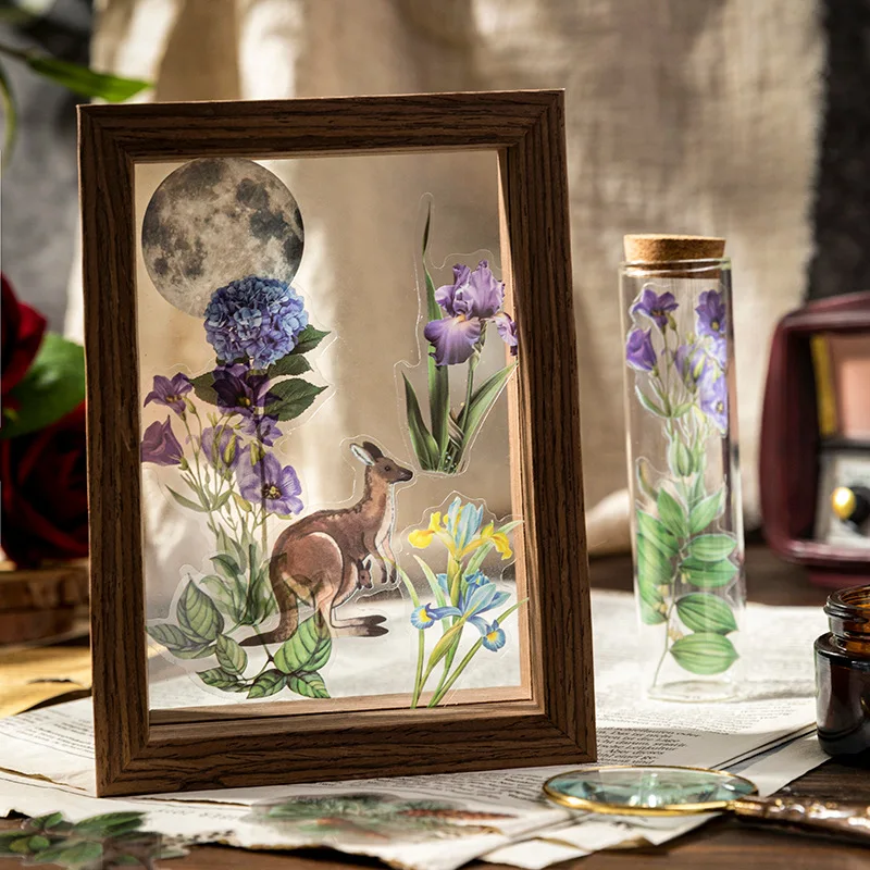 مجموعة ملصقات زخرفية مصنوعة يدويًا من Nature & Universe مكونة من 40 قطعة، مع مشهد طبيعي رائع وأنماط سماوية