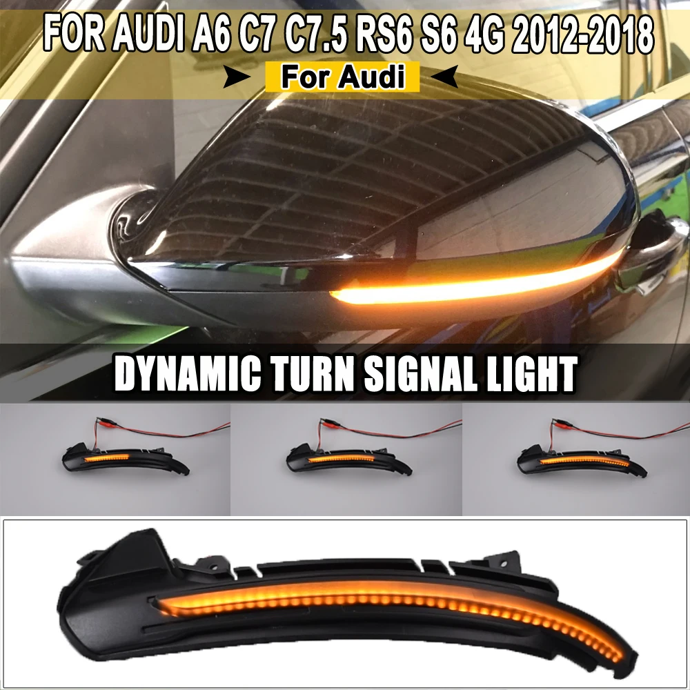 Auto-LED Dynamisches Blinklicht Rückspiegel-Seitenblinker für Audi A6 RS6 S6 C7 C7.5 4G 2012 2013 2014-2018 – Detail 1