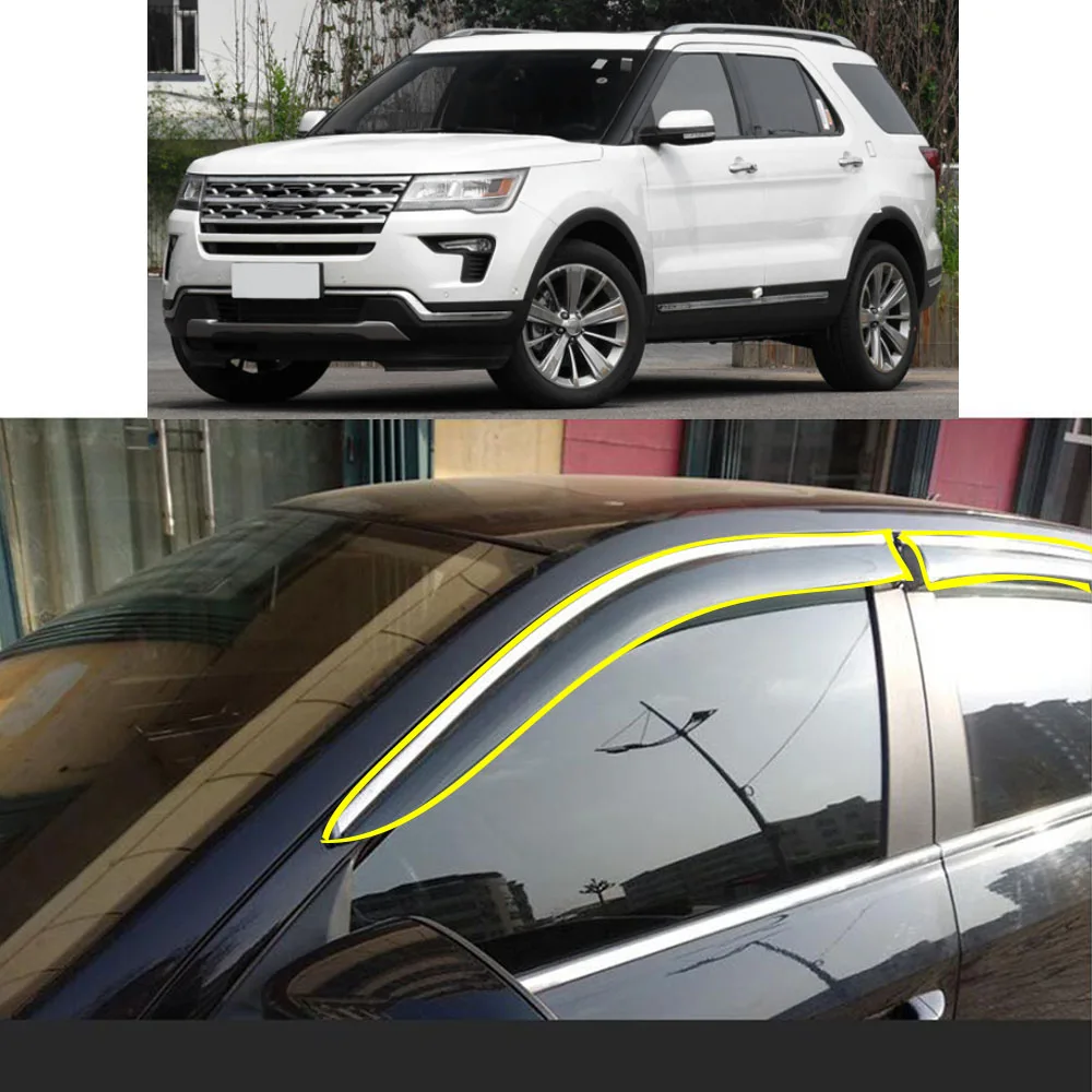 

Car Sticker Plastic Window Glass Wind Visor Rain/Sun Guard Vent For Ford Explorer 2011-2012 2013 2014 2015 2016 2017 2018 2019