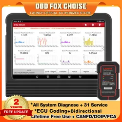 Launch X431 PRO V5.0 Automotive Diagnostic tools Full System ECU Coding Active test 37+ Service FCA CANFD DOIP OBD2 scanner