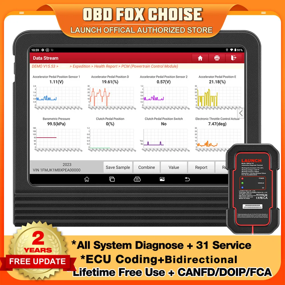 Launch X431 PRO V5.0 Automotive Diagnostic tools Full System ECU Coding Active test 37+ Service FCA CANFD DOIP OBD2 scanner