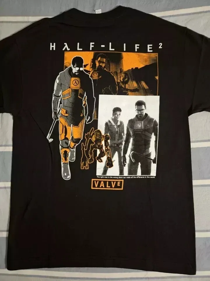Футболка Half Life Two Valve Source Black Gordon Freeman Alyx для мужчин и женщин Футболка Half Life Two Valve Source Black Gordon Freeman Alyx для мужчин и женщин