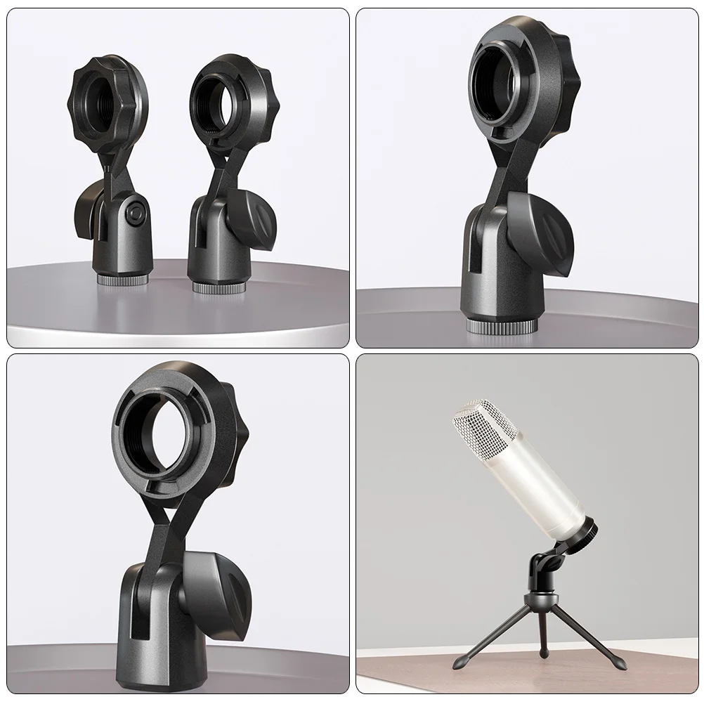 

4pcs Capacitive Microphone Stand Holder Clamp Clips for Stands Wireless Adjustable Rotation Plastic Mic Mount Display Travel