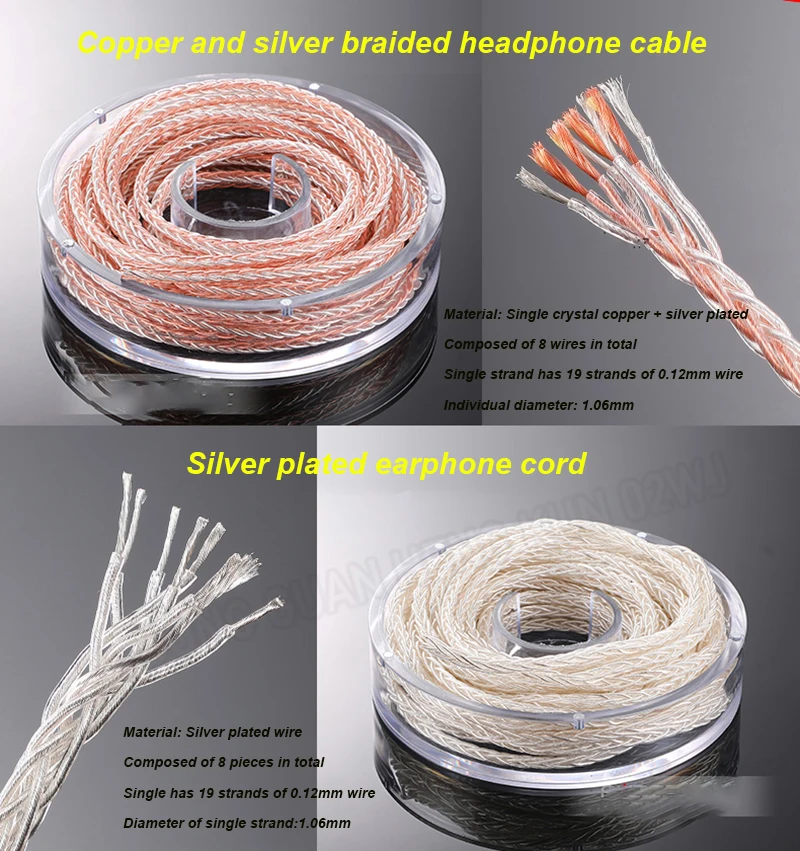 0.75-10 Meter HIFI 8TC 7N OCC Pure Copper Speaker Cable Hi-End Audio Speaker Wire Loudspeaker Cable