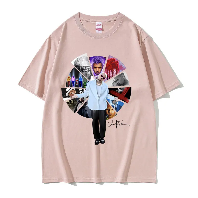 Rapper Chris Brown Music Album Cover Print T Shirt Men Women Hip Hop Casual Tshirt Men\'s Oversized Tees Male Vintage Streetwear