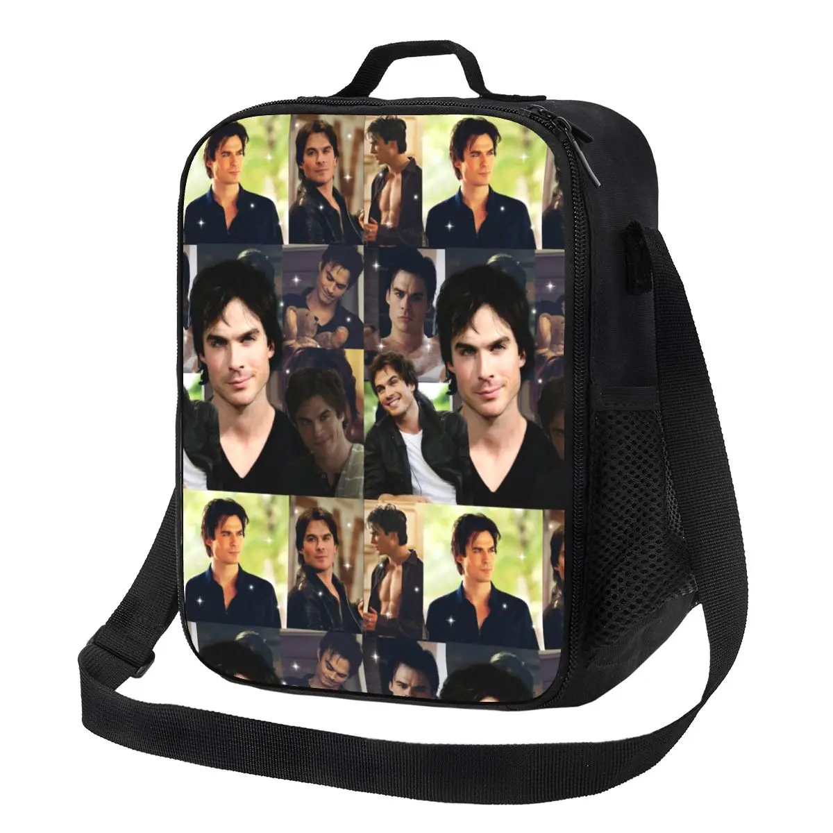 

Damon Salvatore The Vampire Diaries TV Show Bags for Outdoor Picnic Stefan Salvatore Collage Waterproof Cooler Thermal Lunch Box