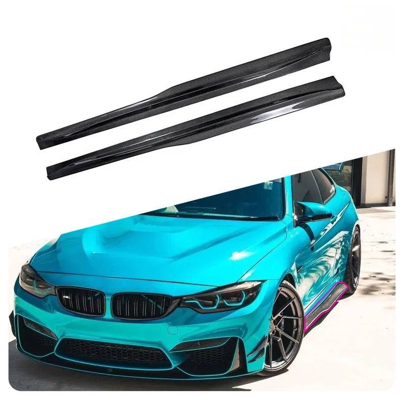 High Quality PSM Style Carbon Fiber Side Skirts Side Lip Auto Exterior Modification Accessories For M4 F80 F82 2015-2019