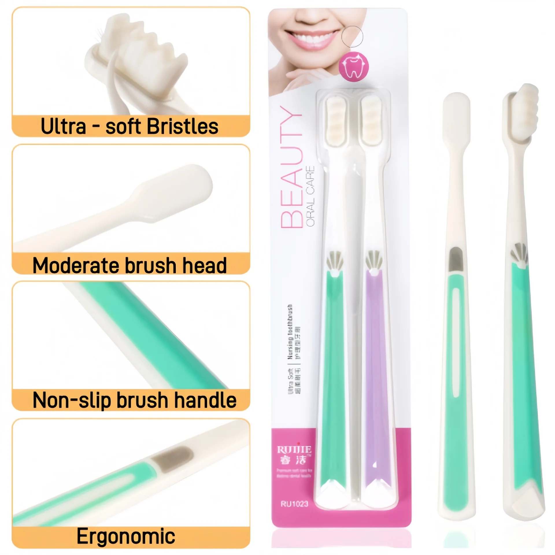 10,000-bristle toothbrush, soft bristles, adult high-end gum protection, wide-head cleaning, special household appliances