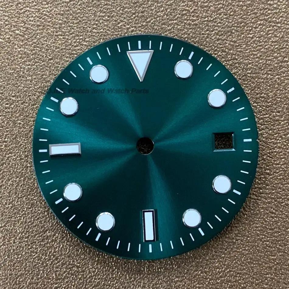 29mm Green Luminous Watch Dial Watch Face Replacement Accessories Set for Submariner Yachtmaster 8215/8200/821A/2813 Movement