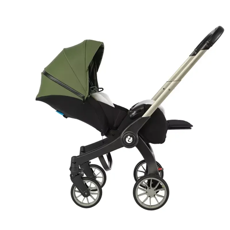 4 in 1 High Quality leather baby stroller Easy Foldable Portable baby Stroller Adjustable Multi-function baby stroller