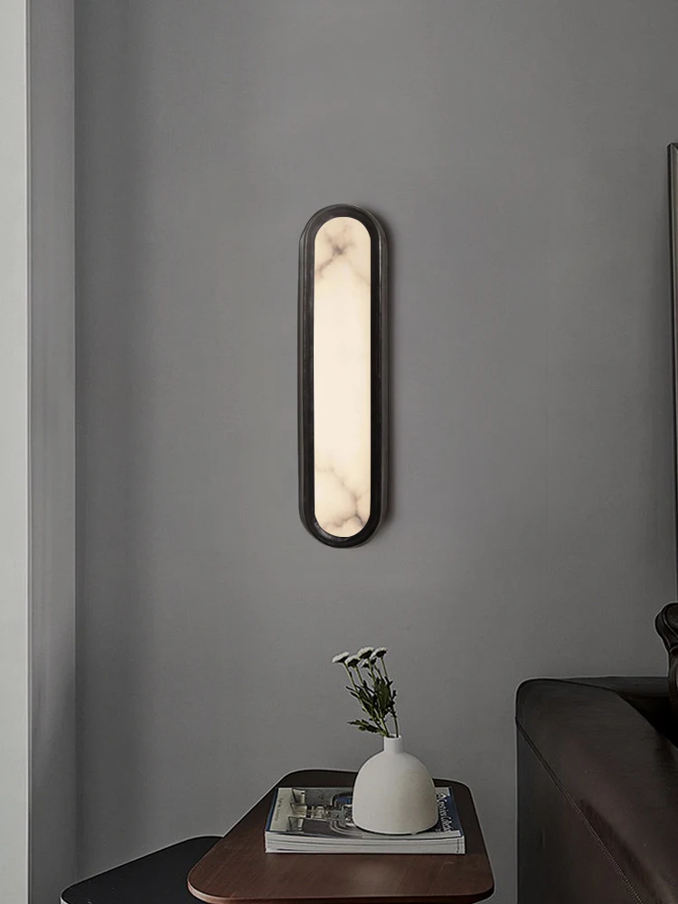 

Simple modern marble wall lamp living room background bedroom headboard staircase corridor bathroom mirror long wall sconce