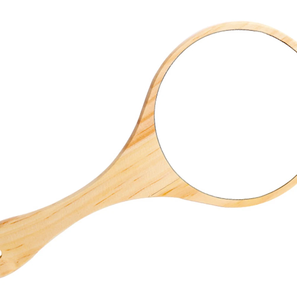 

1pc Large Wooden Makeup Mirror Vintage Mirror For Women Girls Durable Premium Glass Wall Mounted Beauty Grooming