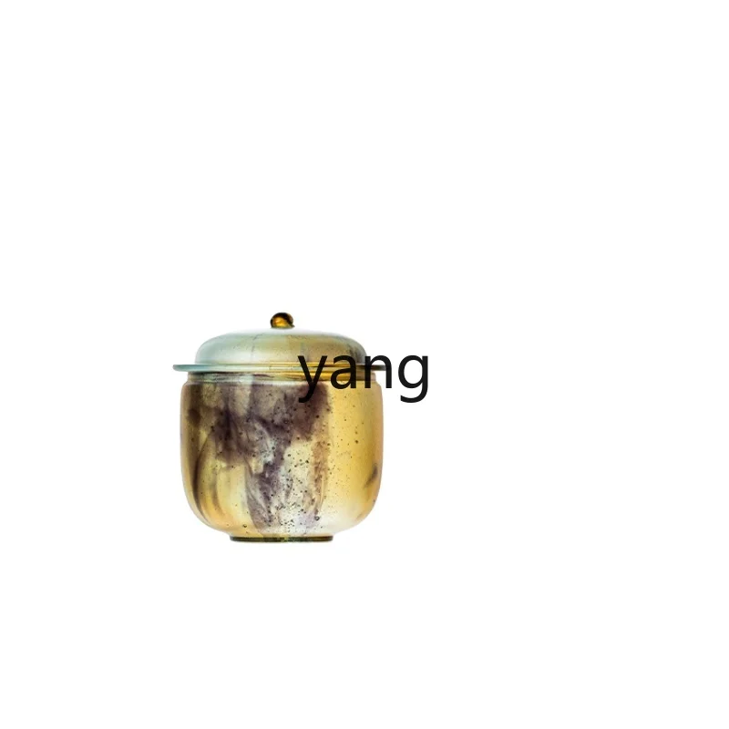 L'm'm Colored Glaze Small Tea Warehouse Kombucha with Accessories Desktop Tea Storage Pot Small Tea Jar