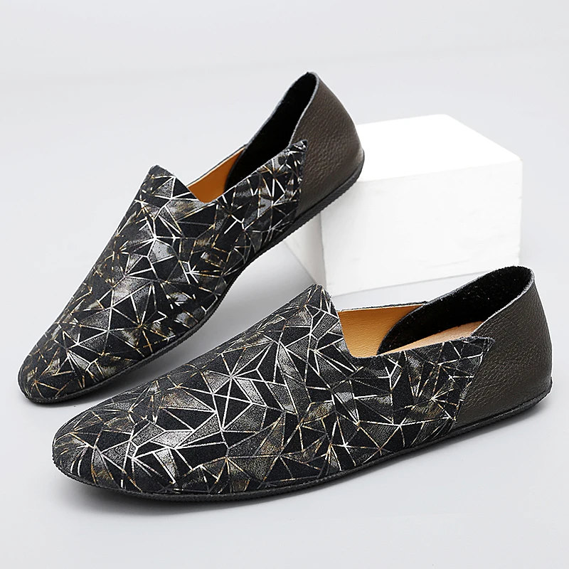 الأوروبية الأمريكية ربيع الخريف ضوء الرجال الفاخرة ثنائي الغرض حذاء كاجوال مطبوعة تنفس المضادة للانزلاق شهم أحذية أنيقة